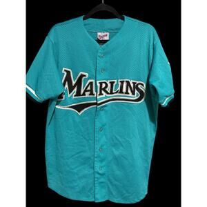 Florida Marlins Men’s XL Baseball Diamond Collection Majestic Jersey Mesh Teal